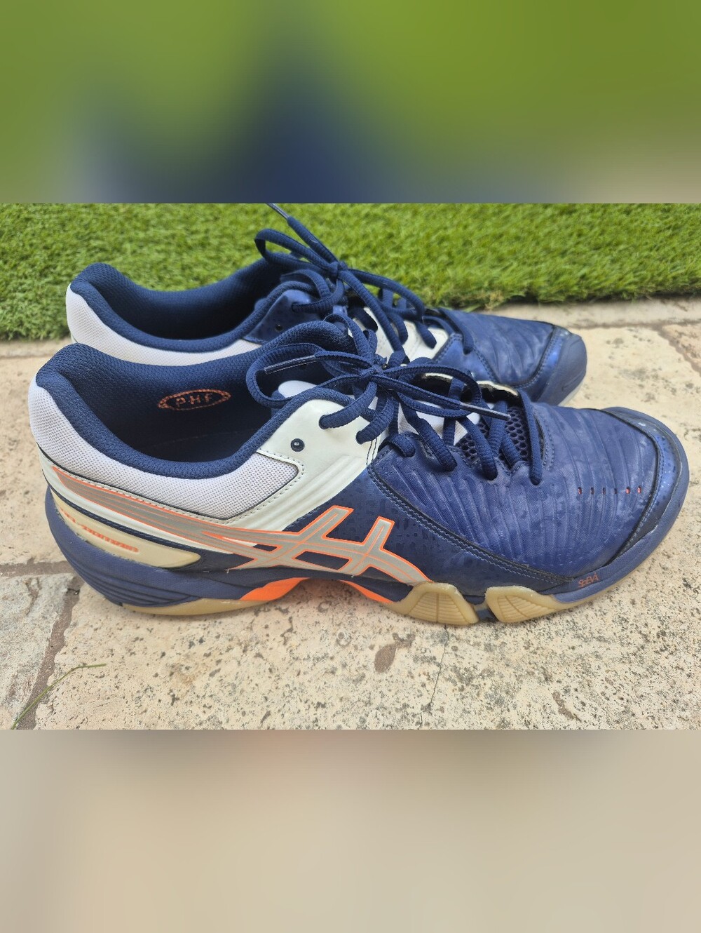Asics Gel Domain Navy and Orange Men's Athletic Court Shoes Size 11